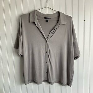 EILEEN FISHER Gray Button-Up Shirt